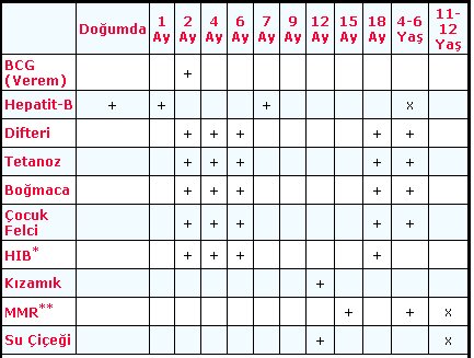 2011 bebek asi takvimi